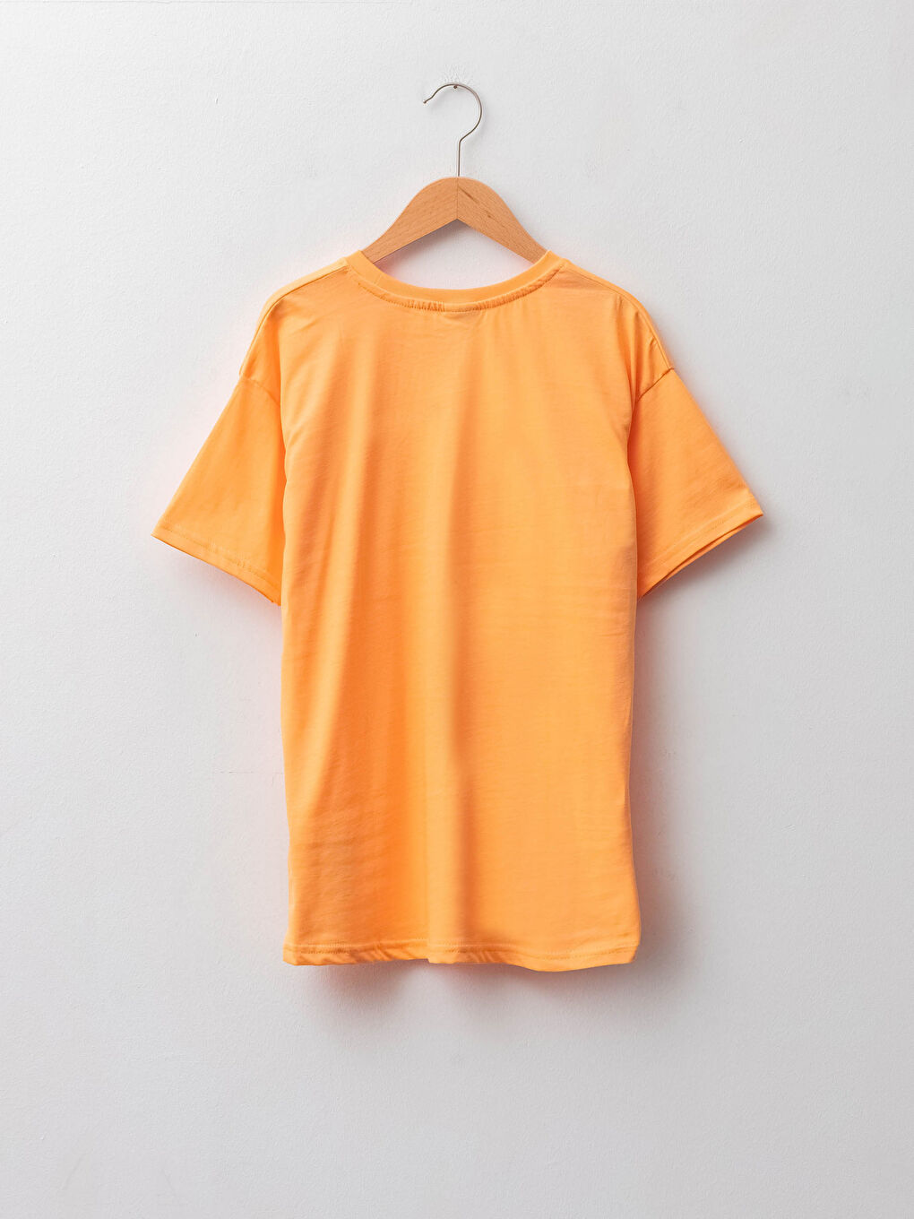 Turuncu Bisiklet Yaka Baskılı Kısa Kollu Pamuklu Erkek Çocuk Tişört-1