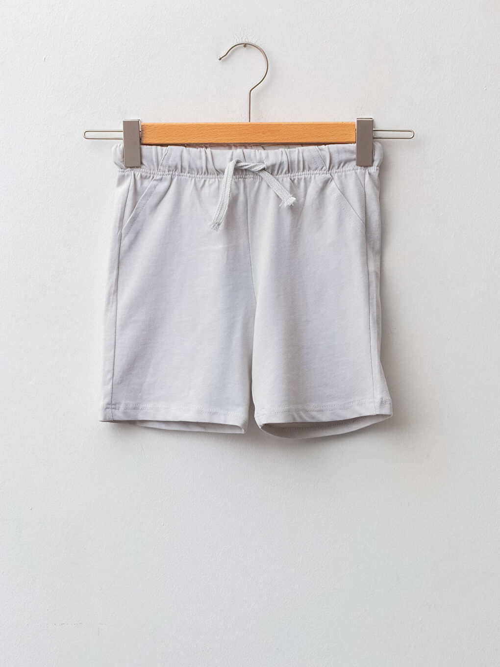 Gri Beli Lastikli Basic Erkek Bebek Şort