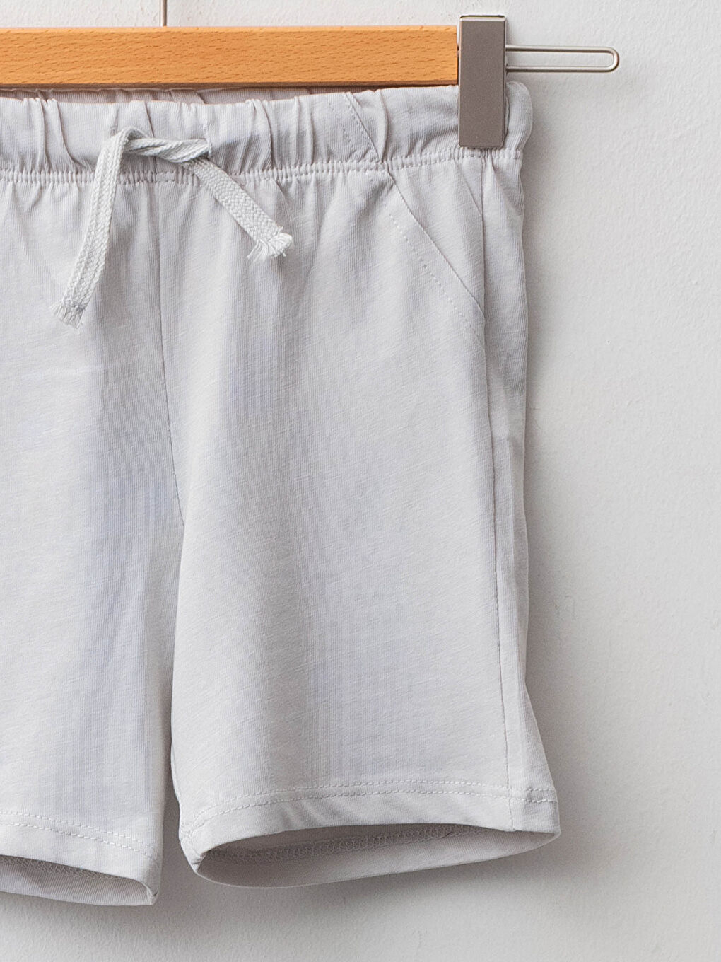 Gri Beli Lastikli Basic Erkek Bebek Şort-2