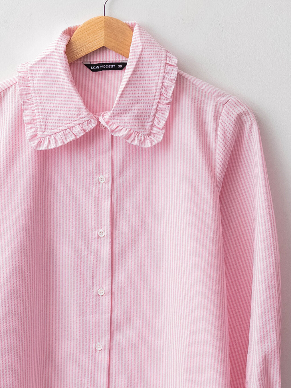 Baby Collar Striped Long-Sleeved Seerescent Fabric Women's Tunic-7
