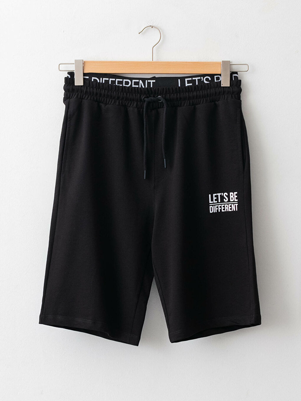 Siyah Slim Fit Bermuda Erkek Şort