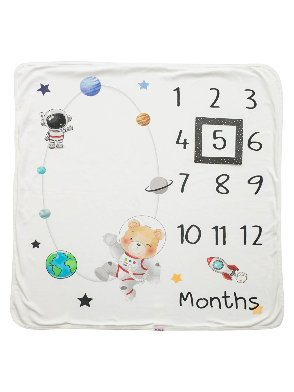 LCW baby Printed Cotton Unisex Baby Moon Printed Memorial Blanket -S1LR09Z1-RVK