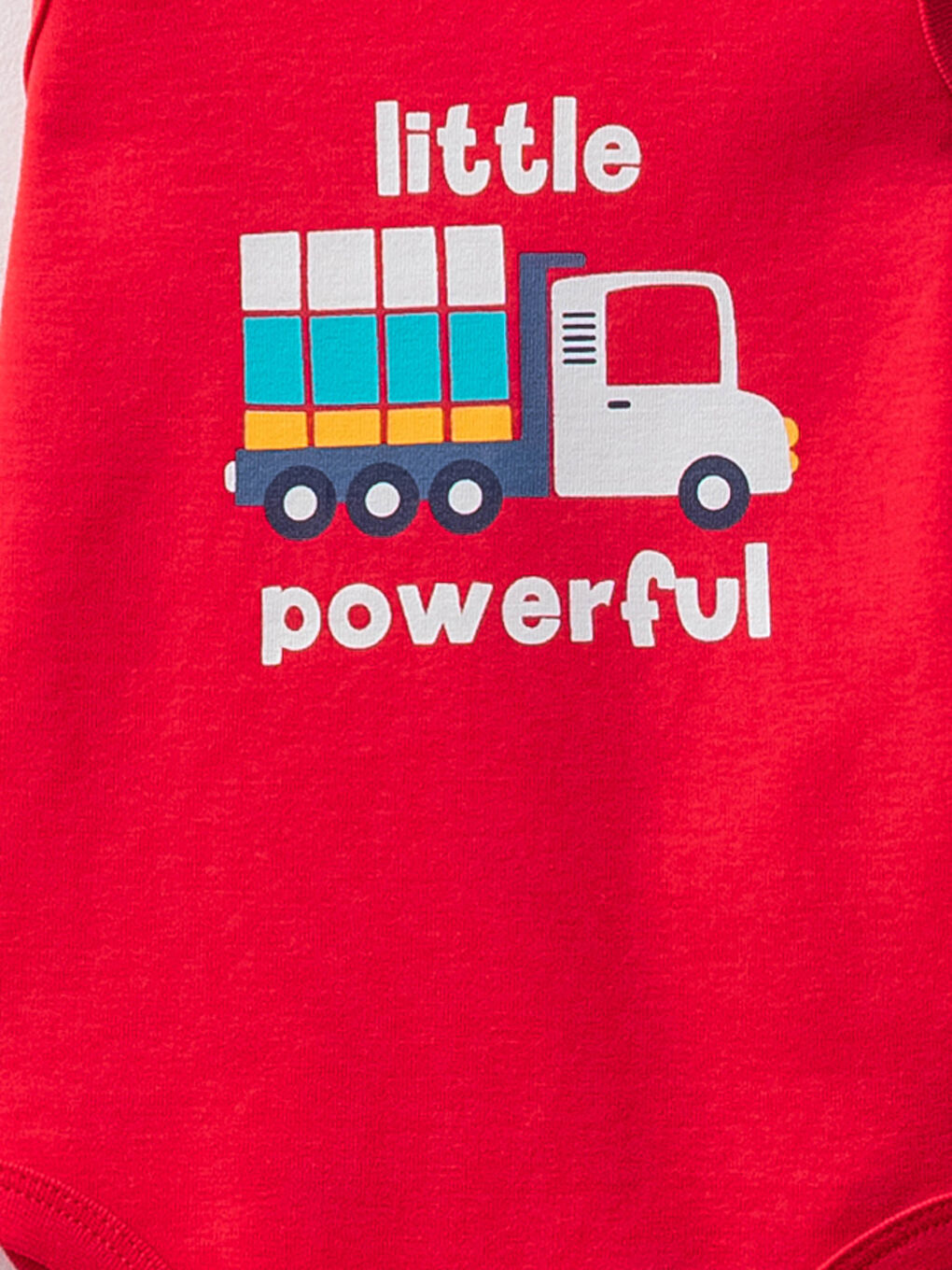 Kırmızı Bisiklet Yaka Baskılı Erkek Bebek Çıtçıtlı Bodysuit 2'li-2