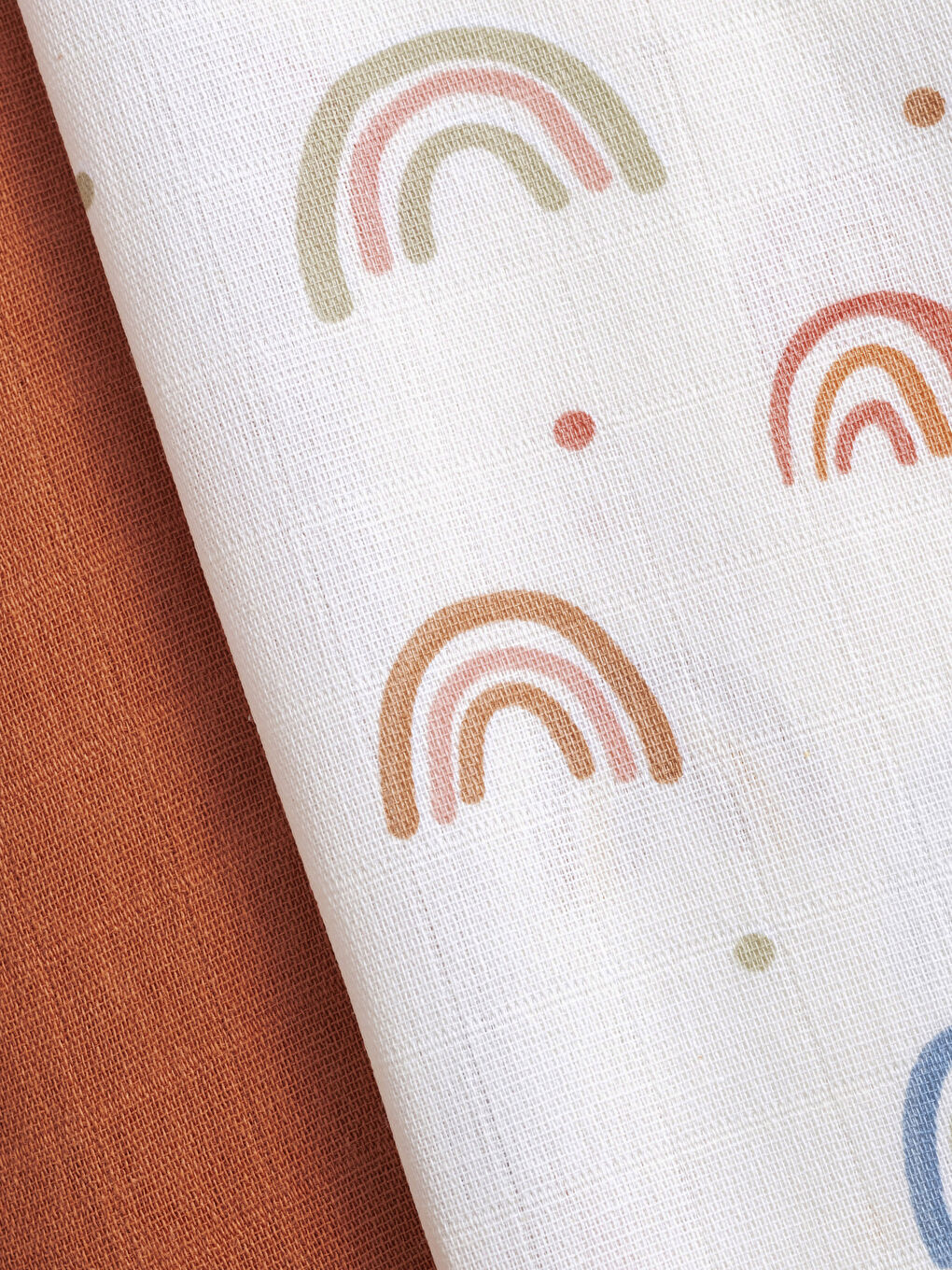 Bej Pamuklu Kız Bebek Müslin Bez 2'li 65x65 cm-2