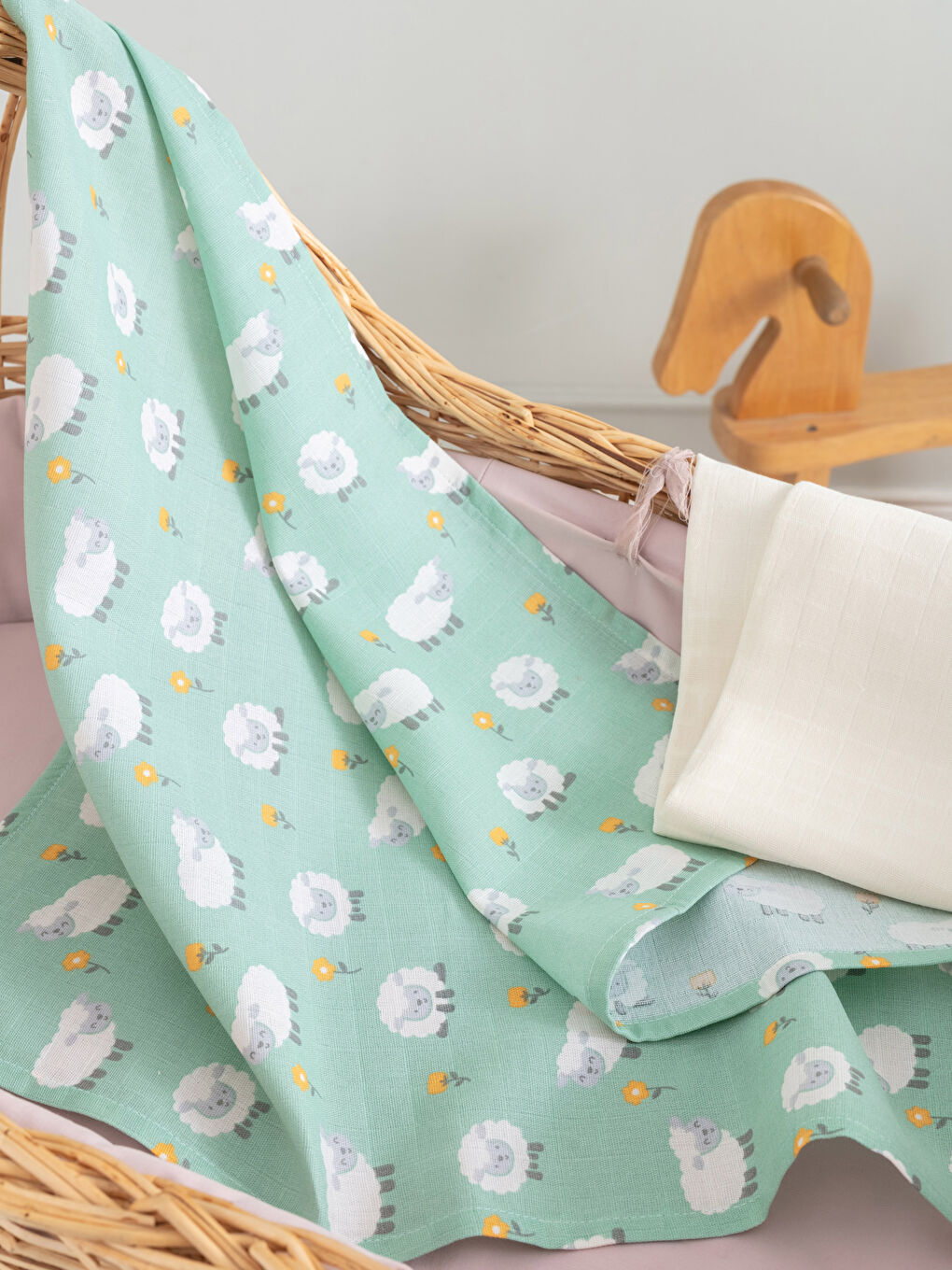 Cotton Baby Girl Muslin Diaper 2 Pack 65x65 Cm