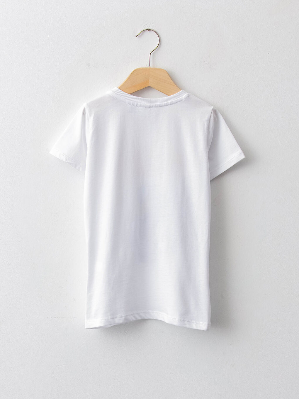 Beyaz Bisiklet Yaka Kral Şakir Baskılı Kısa Kollu Erkek Çocuk Tişört-1