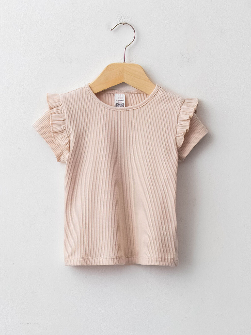 Crew Neck Short Sleeve Basic Baby Girl T-Shirt