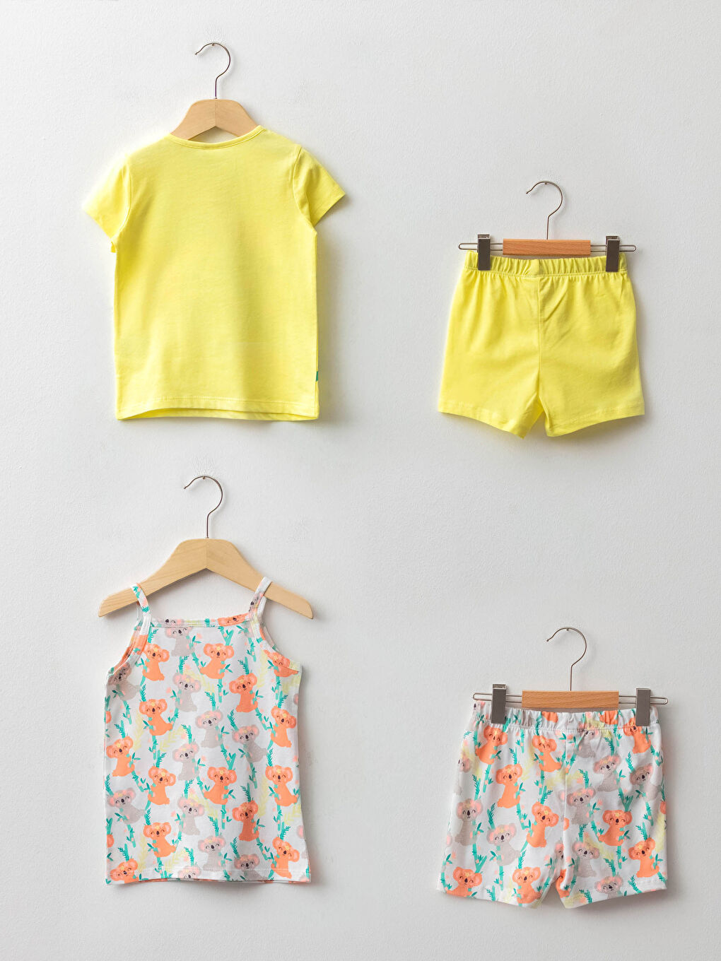 Sarı Baskılı Kız Bebek 2'li Pijama Takımı-1