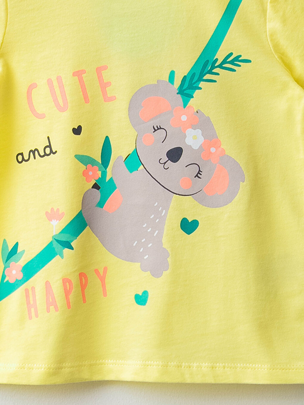 Sarı Baskılı Kız Bebek 2'li Pijama Takımı-2