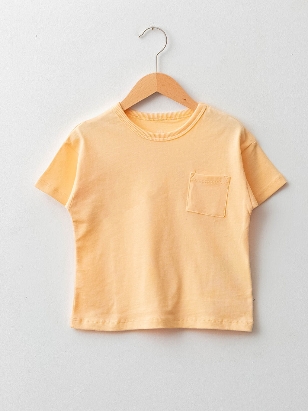 Turuncu Bisiklet Yaka Kısa Kollu Basic Pamuklu Erkek Bebek Tişört