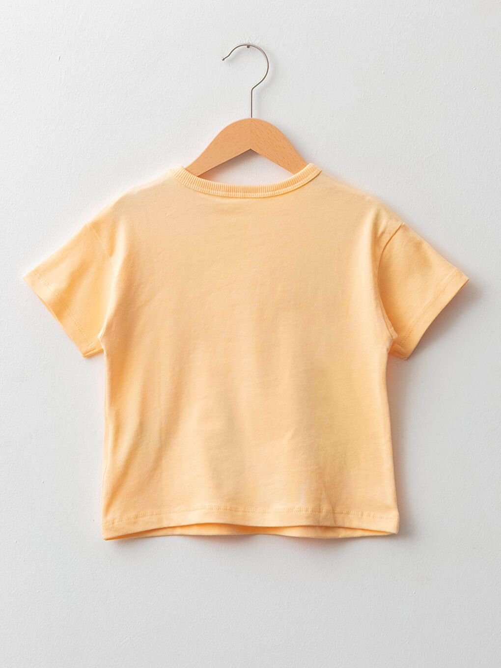 Turuncu Bisiklet Yaka Kısa Kollu Basic Pamuklu Erkek Bebek Tişört-1