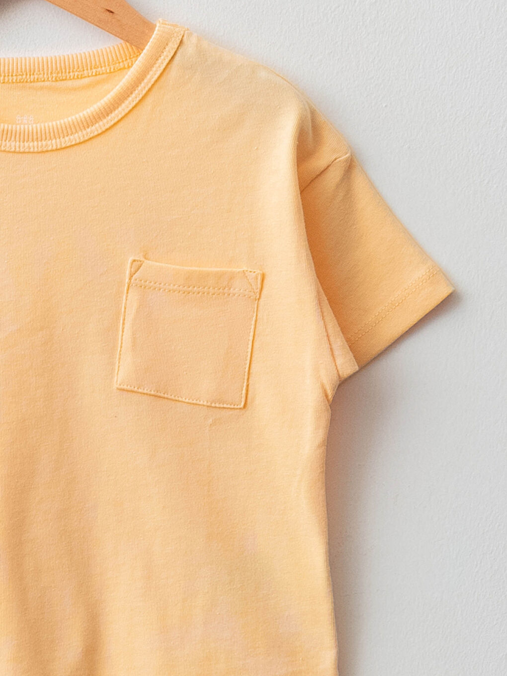 Turuncu Bisiklet Yaka Kısa Kollu Basic Pamuklu Erkek Bebek Tişört-2