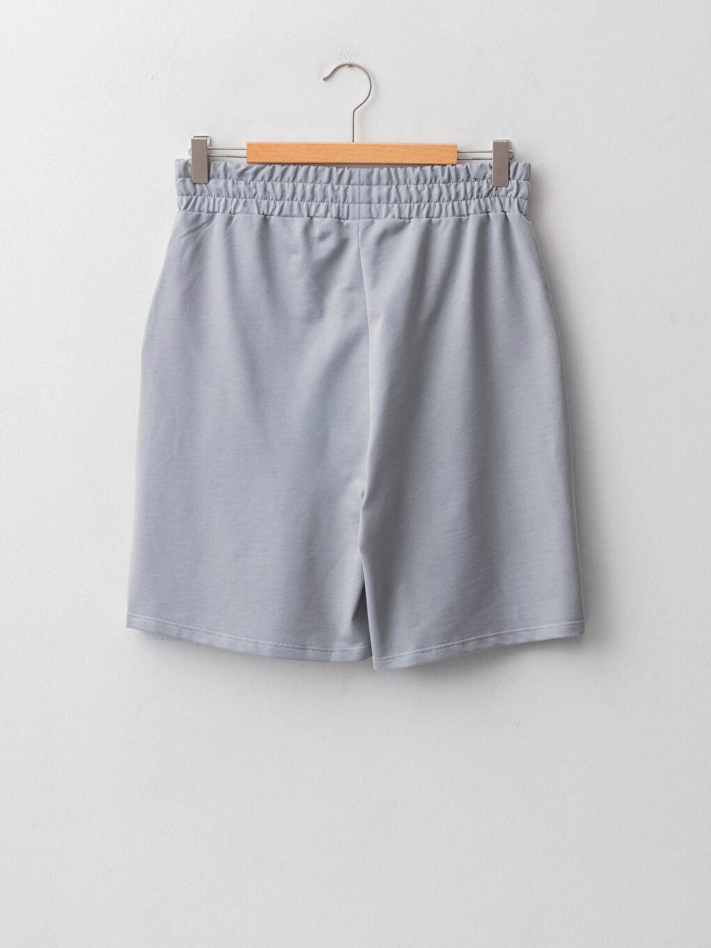 Women's Elastic Waist Printed Pocket Detailed Cotton Bermuda Shorts-6