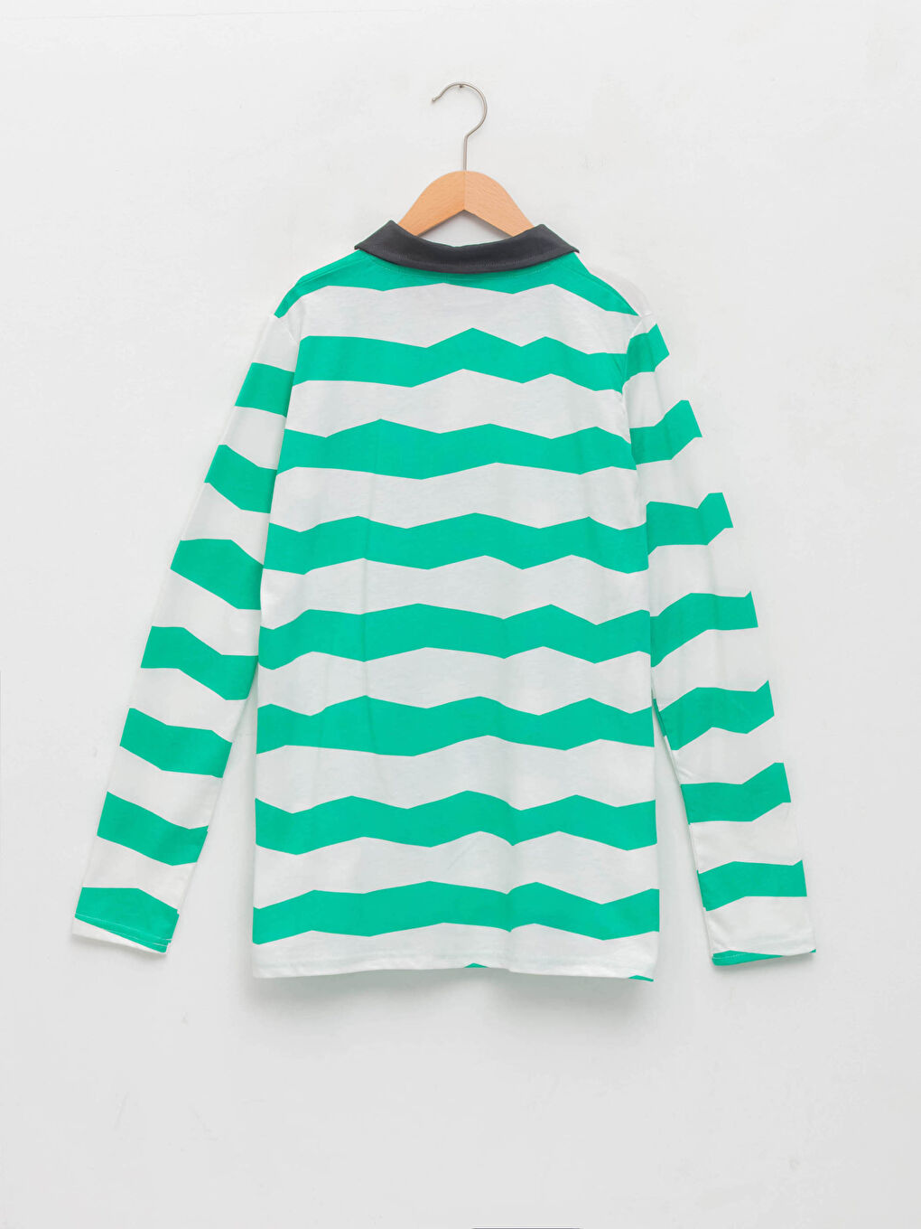 Polo Neck Striped Long Sleeve Boys' T-Shirt-1