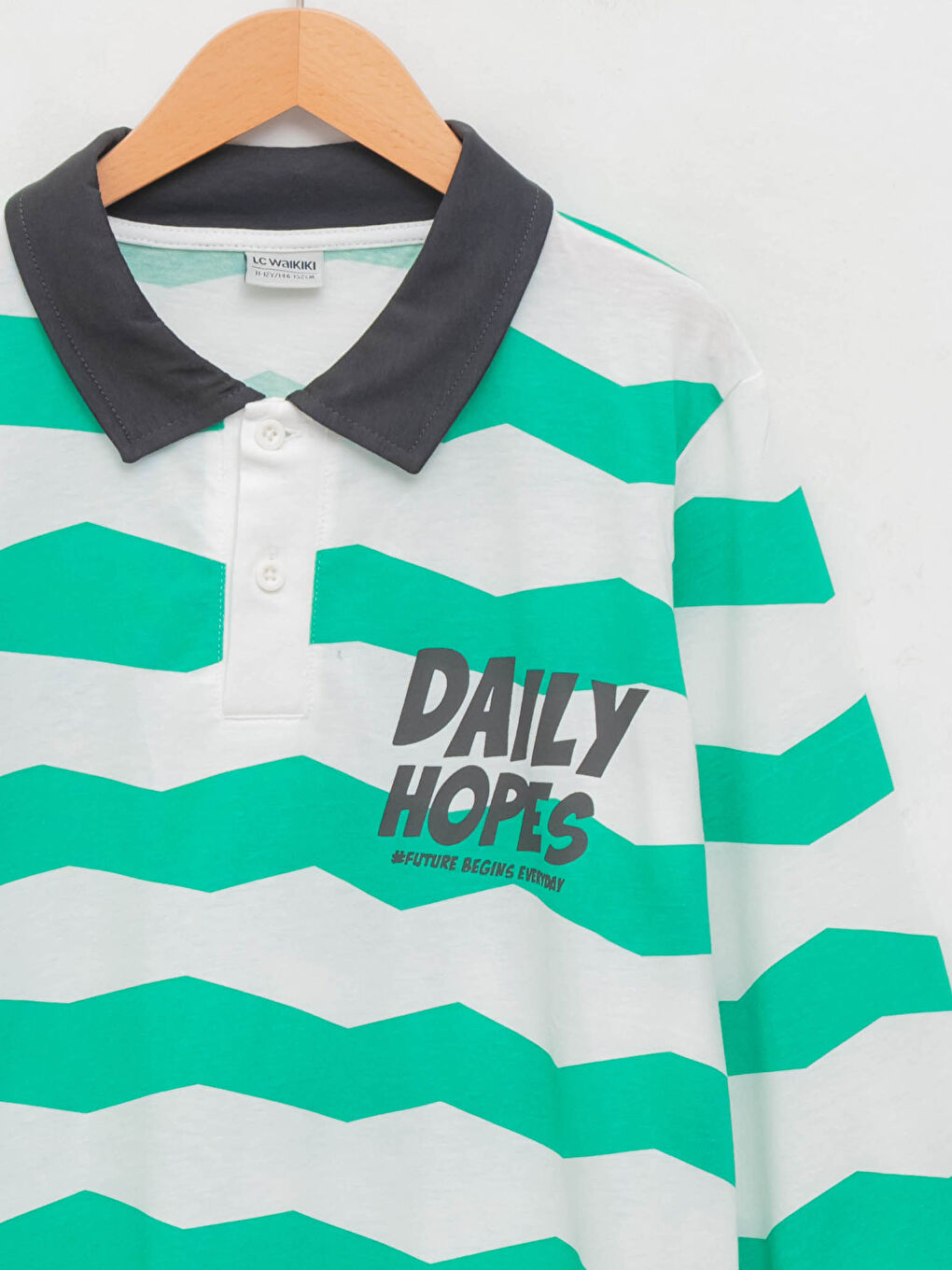 Polo Neck Striped Long Sleeve Boys' T-Shirt-2