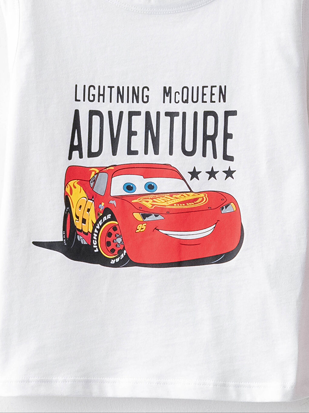 Beyaz Bisiklet Yaka Arabalar Baskılı Erkek Bebek 2'li Yüzme Takım-2