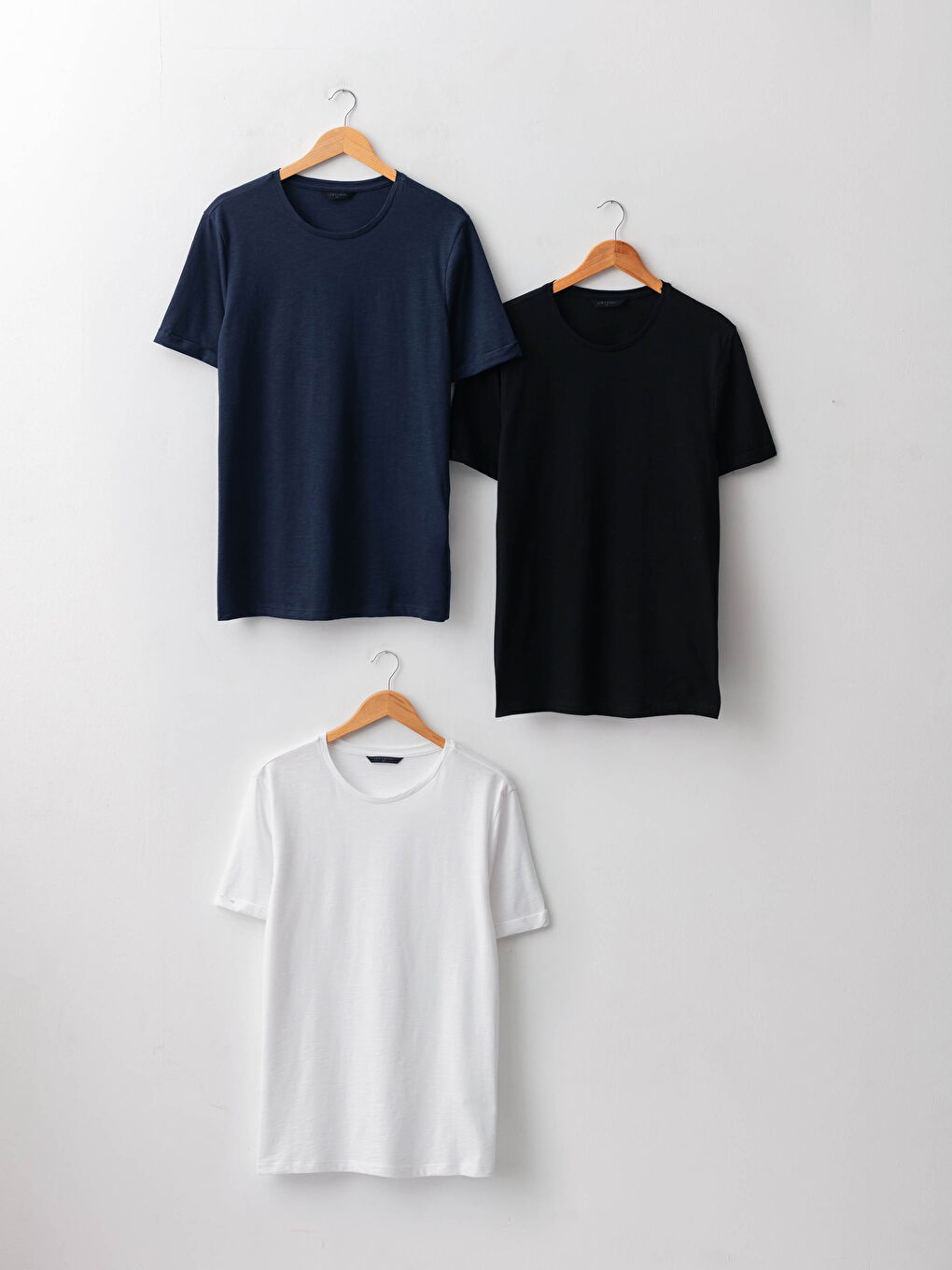 Siyah Bisiklet Yaka Kısa Kollu Basic Penye Erkek Tişört 3'lü-8