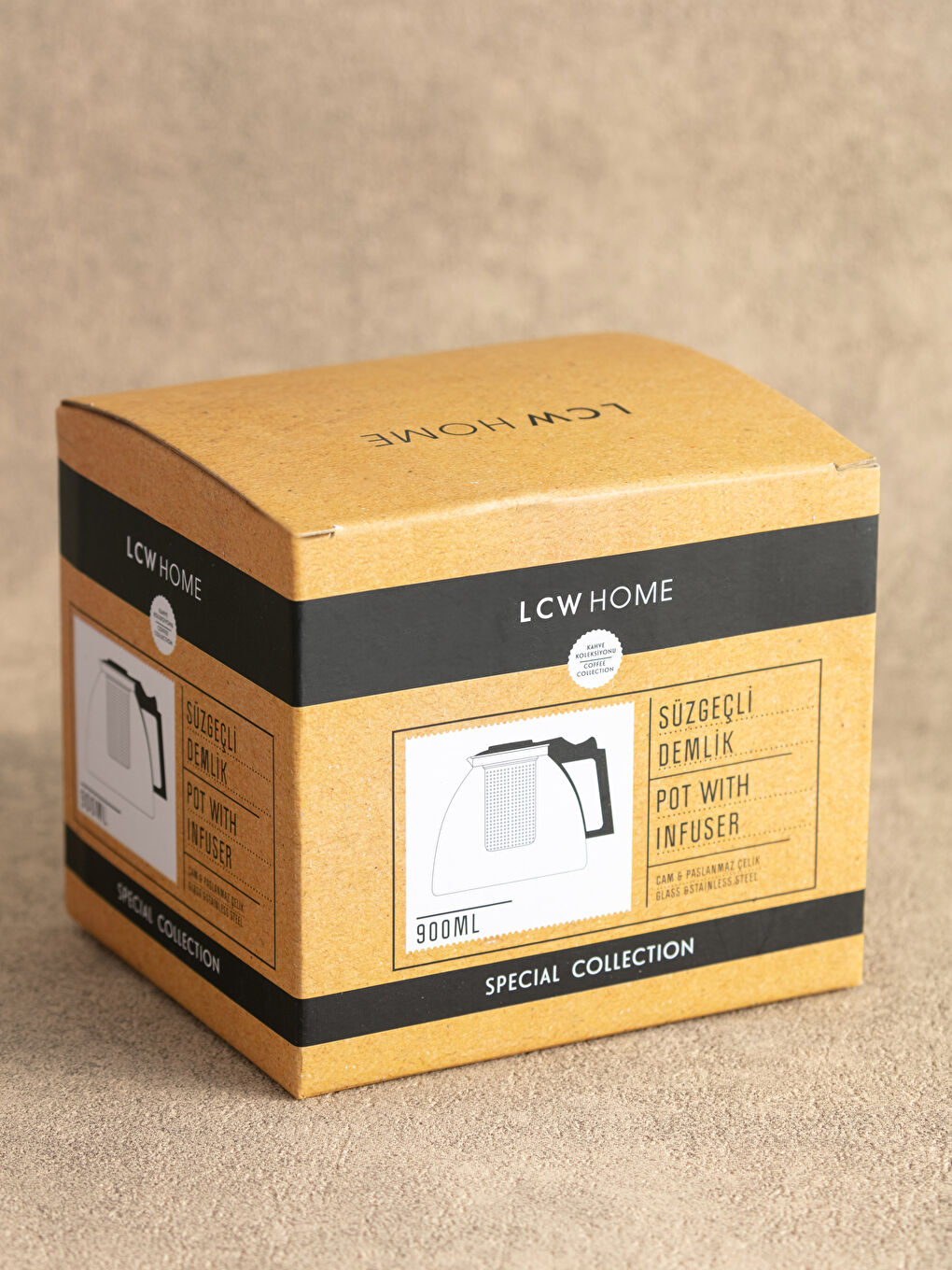 ابريق شاي زجاجي مع مصفاة 900 مل-4