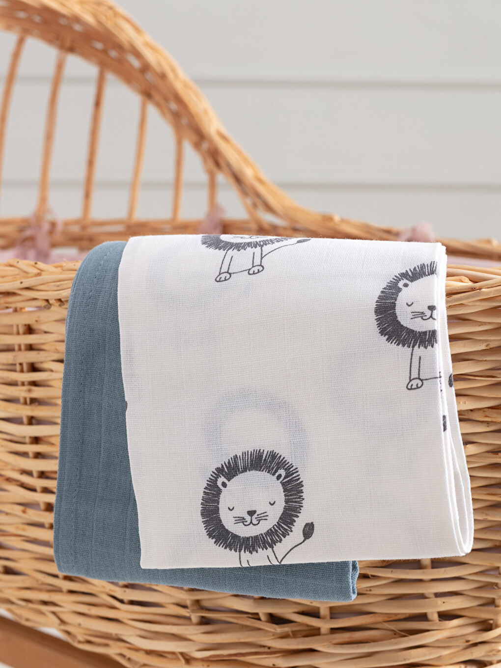 Cotton Baby Boy Muslin Blanket 2 Pieces-1