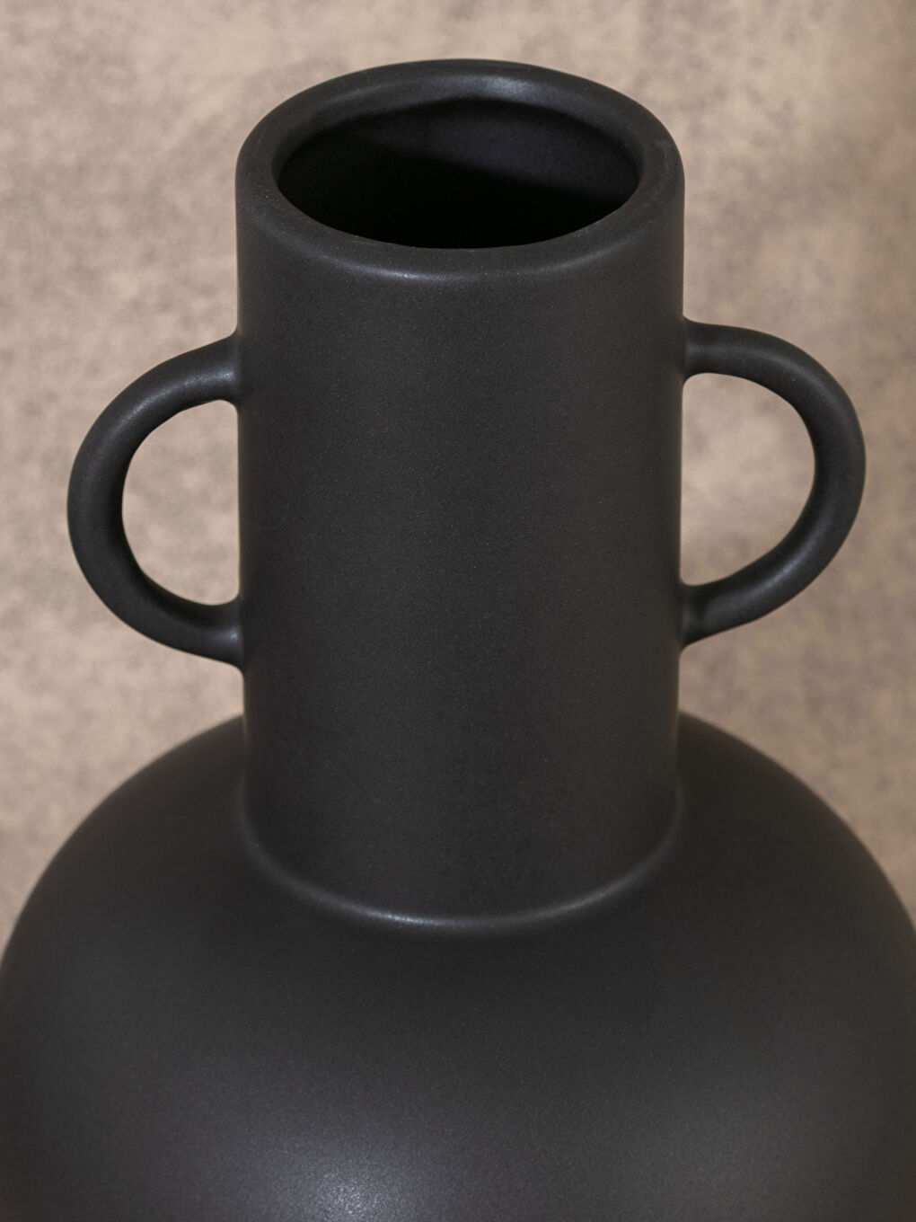 Siyah Dekoratif Seramik Vazo 14x14x21 cm-3