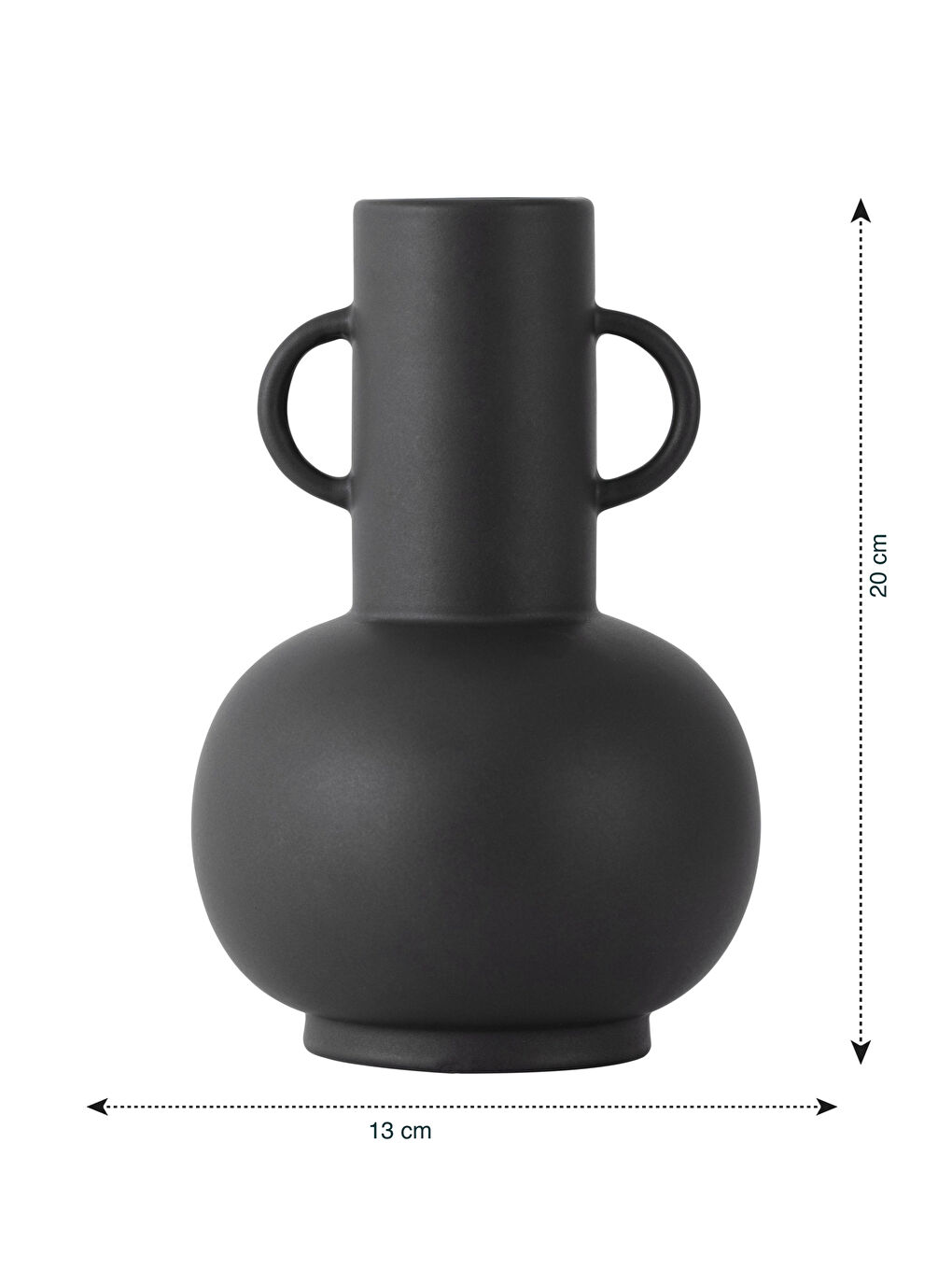 Siyah Dekoratif Seramik Vazo 14x14x21 cm-4