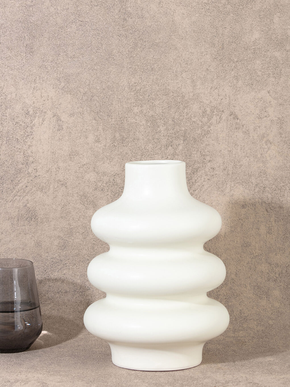 Bej Dekoratif Seramik Vazo 17x17x25 cm-2