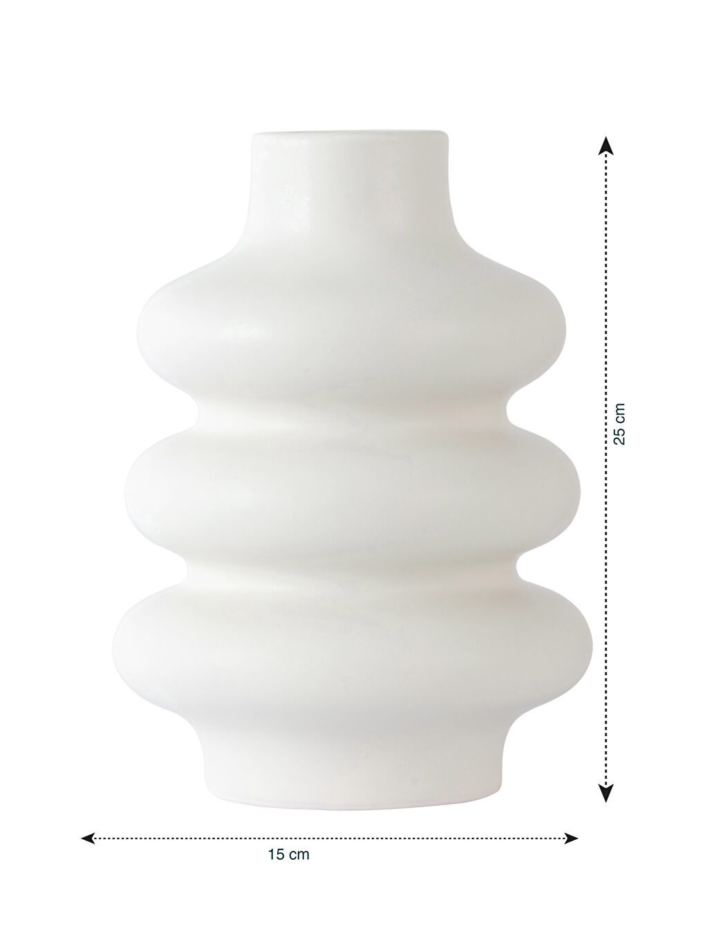 Bej Dekoratif Seramik Vazo 17x17x25 cm-4