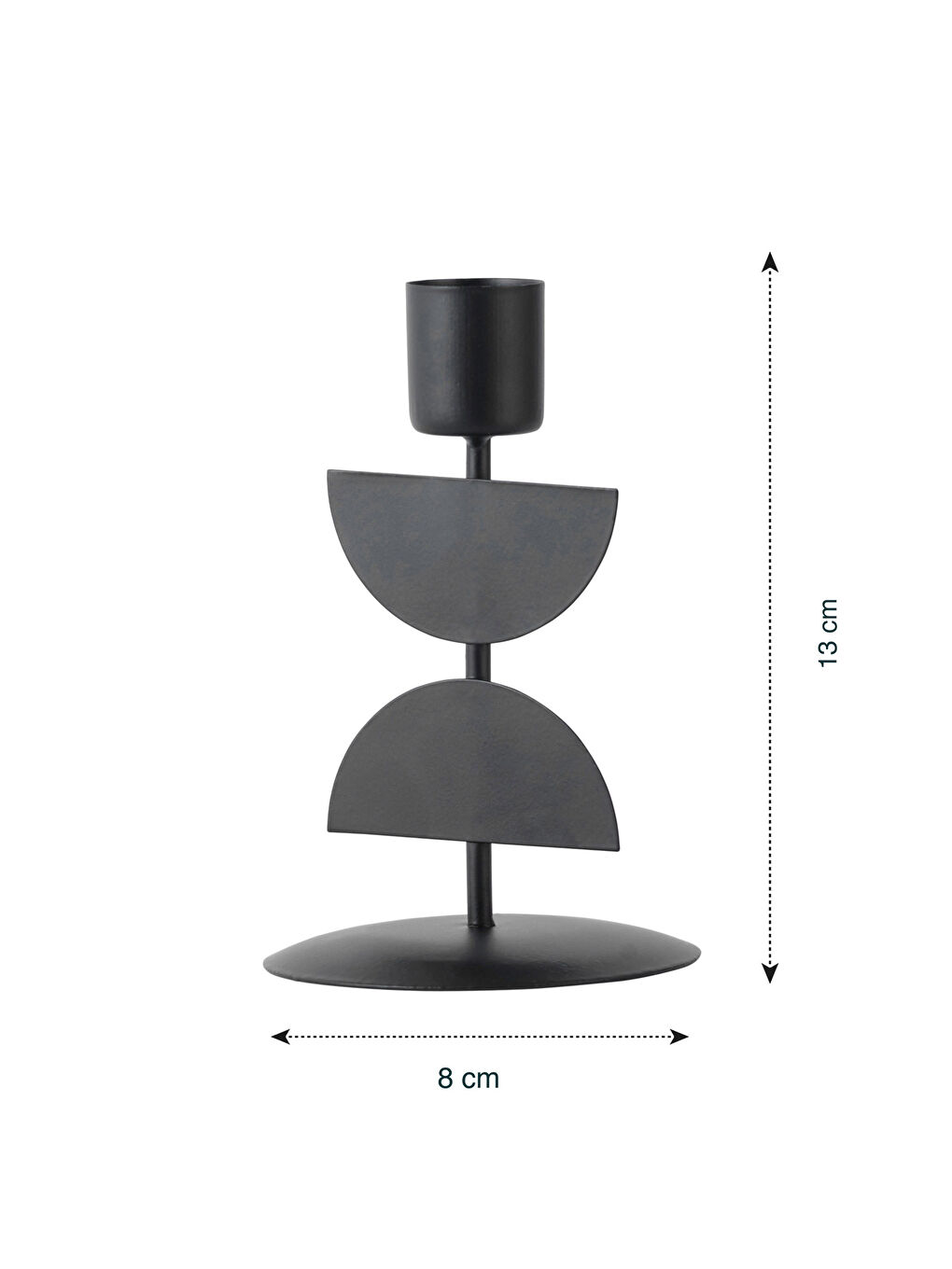 Siyah Dekoratif Metal Şamdan 8x8x13 cm-3