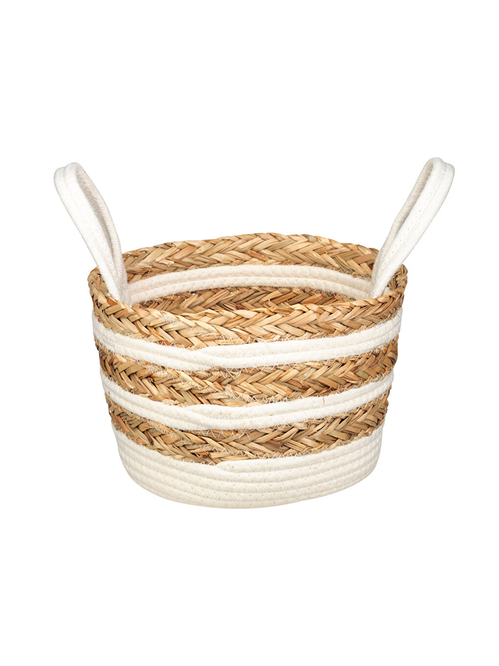 Bej Hasır Organizer Sepet 26x26x17 cm-3