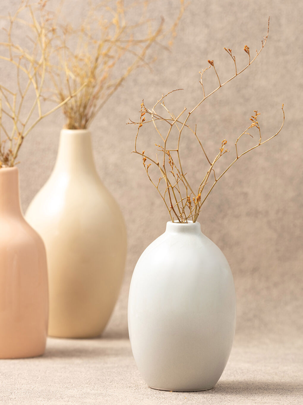 Gri Dekoratif Seramik Vazo 7x7x13 cm