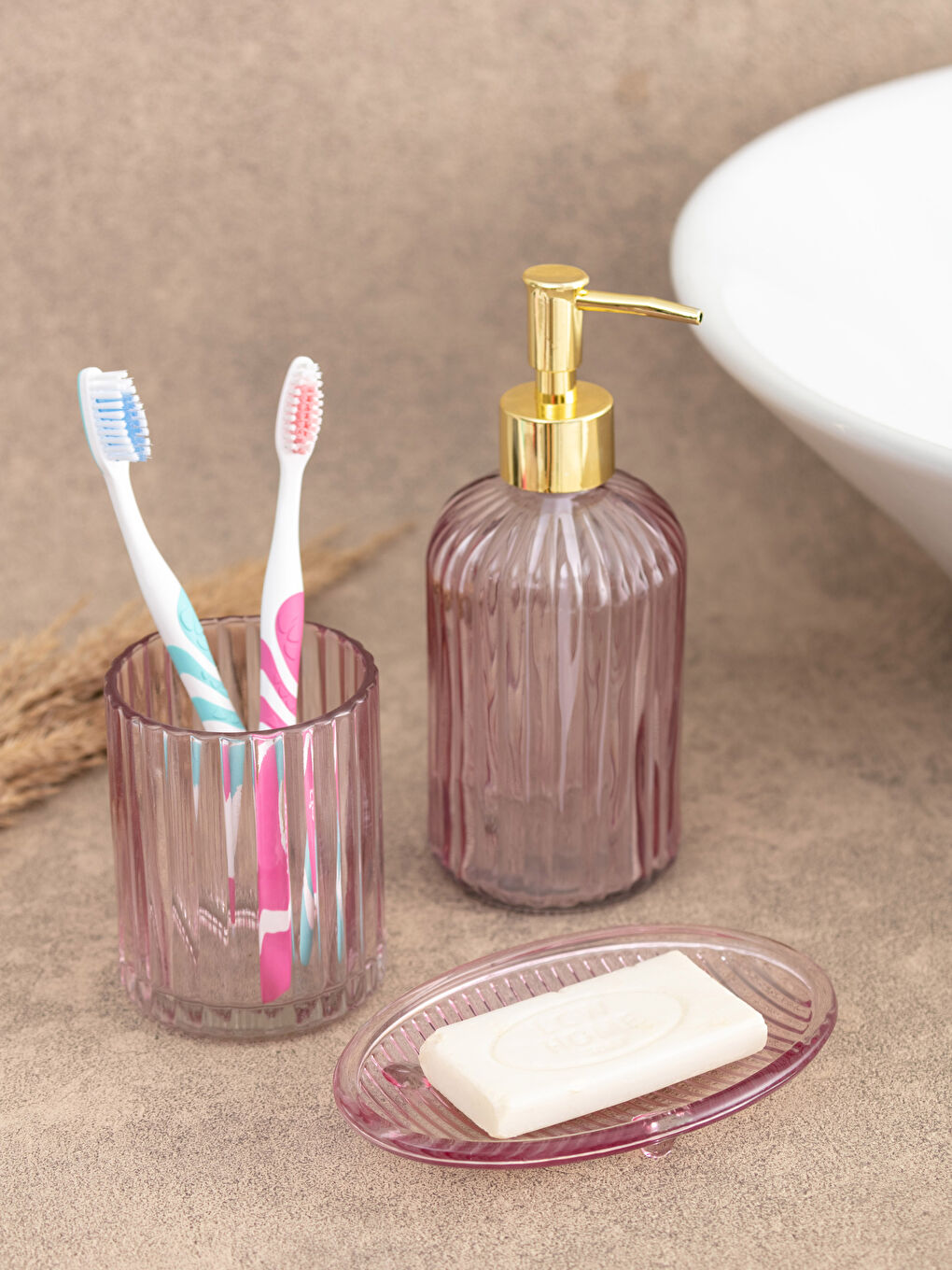 LCW HOME Glass Bathroom Set of 3 -S23085Z8-QVF