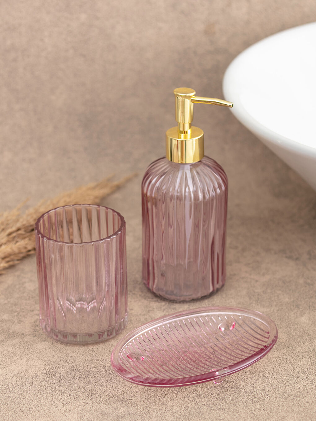 LCW HOME Glass Bathroom Set of 3 -S23085Z8-QVF