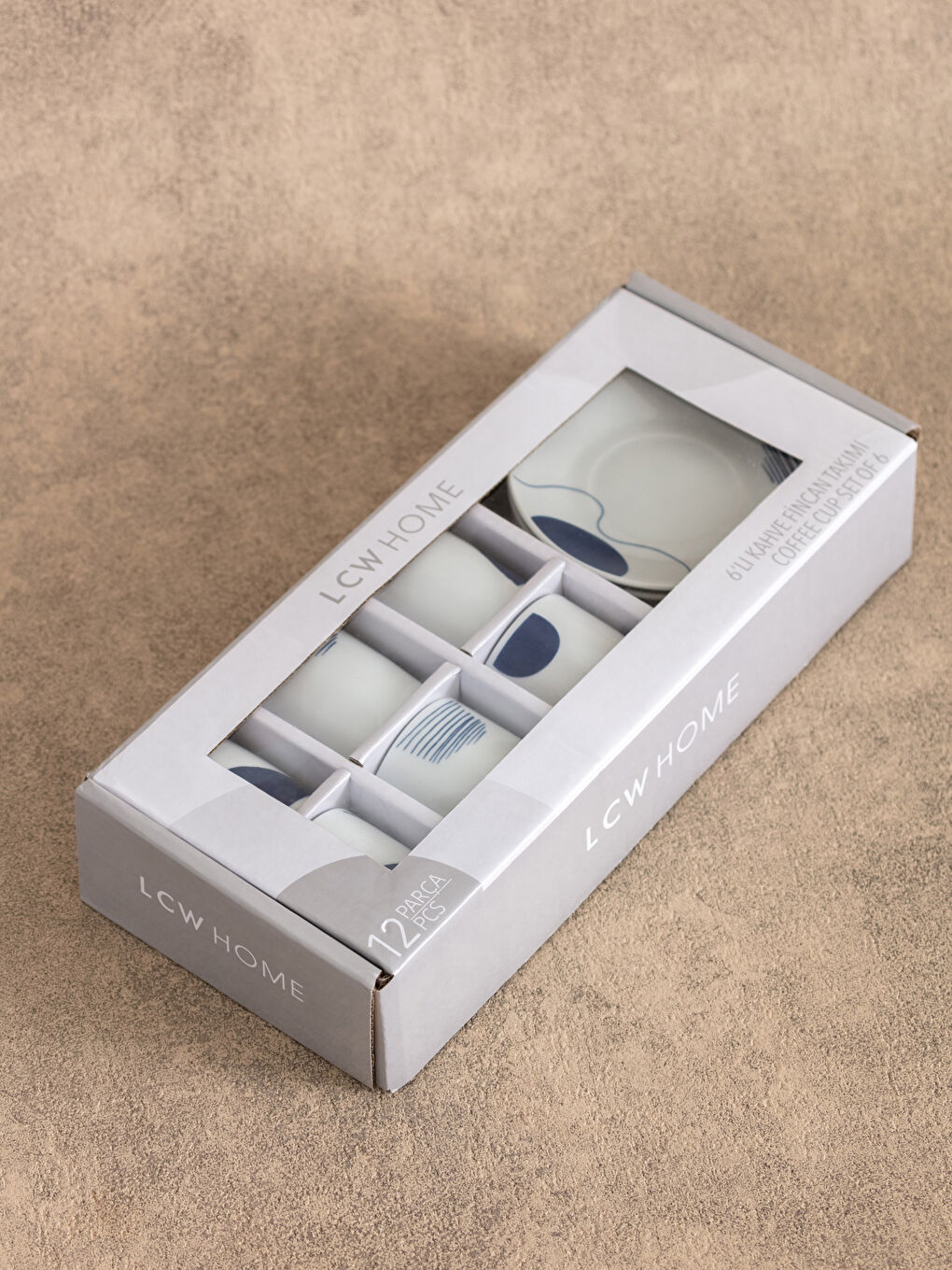 Ensemble de Tasses à Café en Porcelaine à Motifs 90ml de 6-2