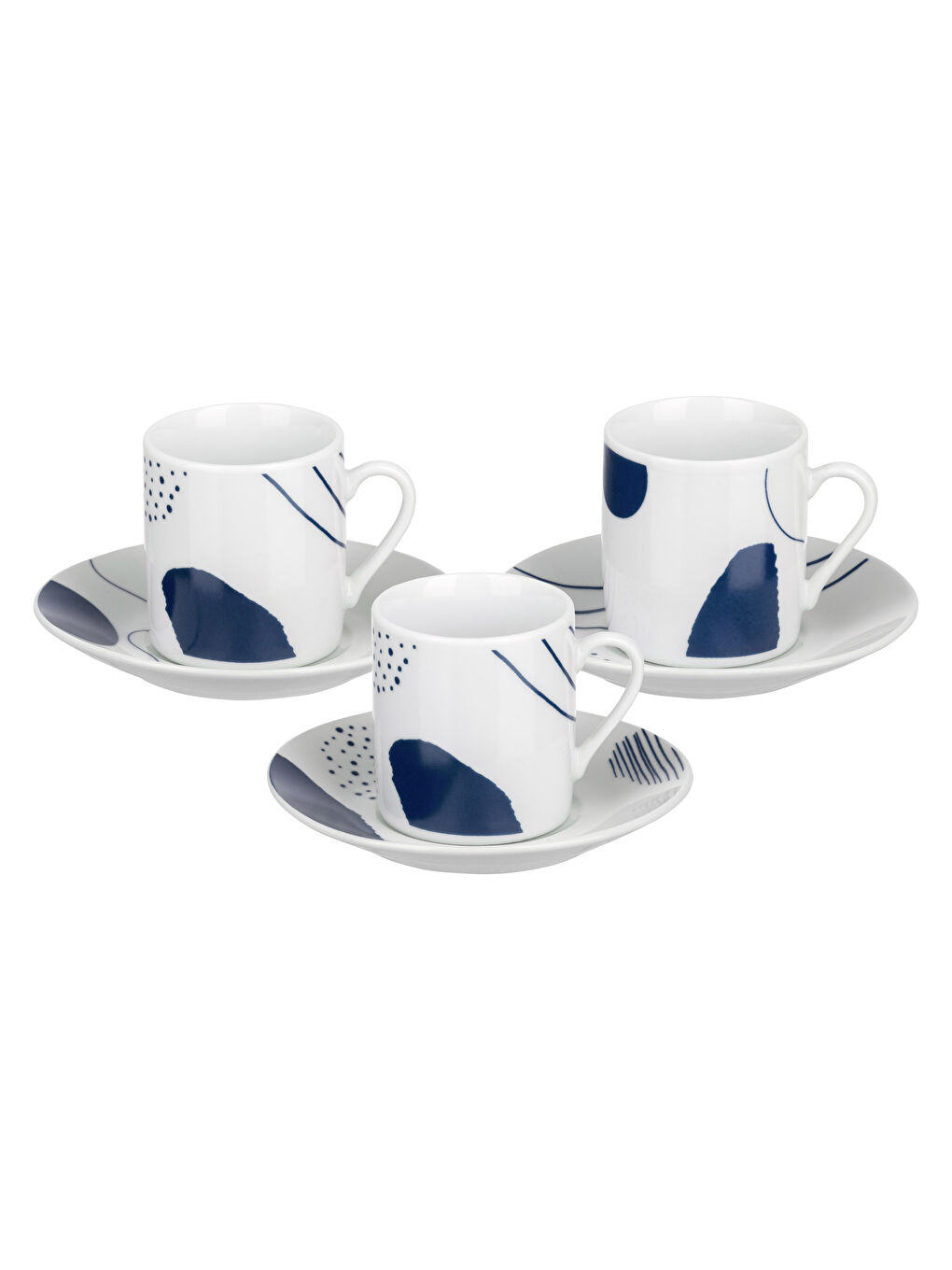 Ensemble de Tasses à Café en Porcelaine à Motifs 90ml de 6-3