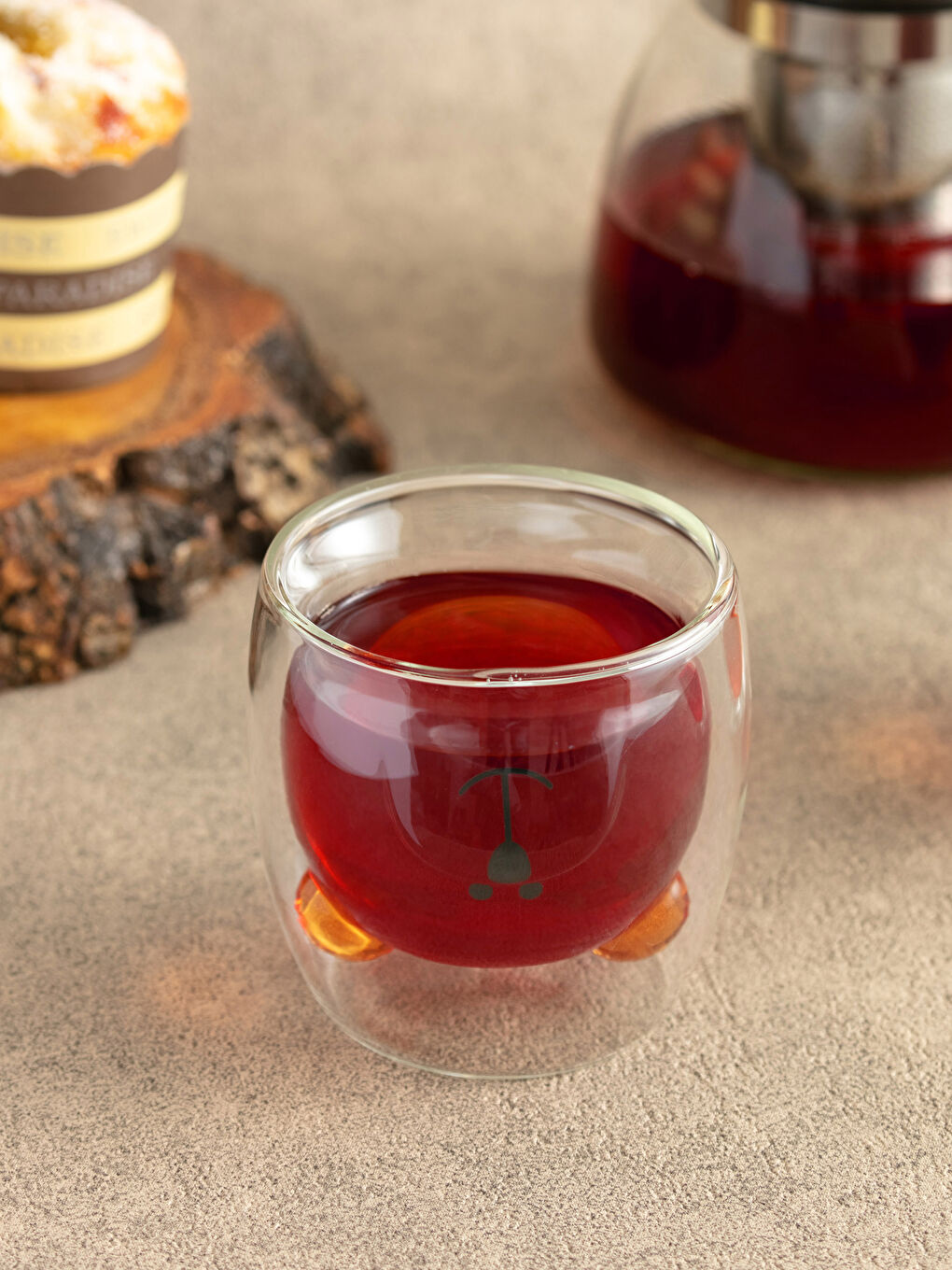 LCW HOME Double Walled Printed Glass Mug Cup 220 Ml -S23196Z8-Q57
