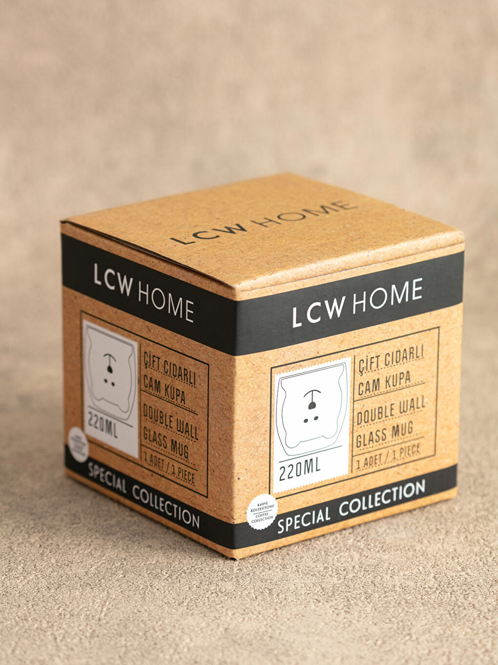 LCW HOME Double Walled Printed Glass Mug Cup 220 Ml -S23196Z8-Q57