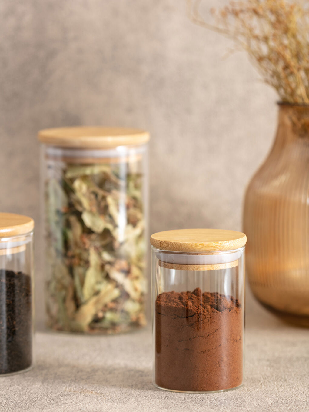 Wooden Lid Glass Jar 250 Ml