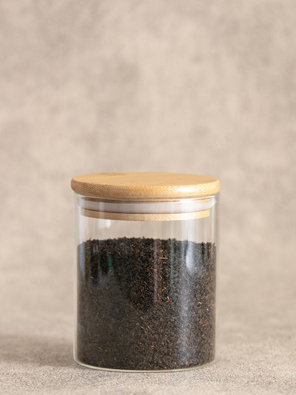 Renksiz Ahşap Kapaklı Cam Kavanoz 450 ml-1