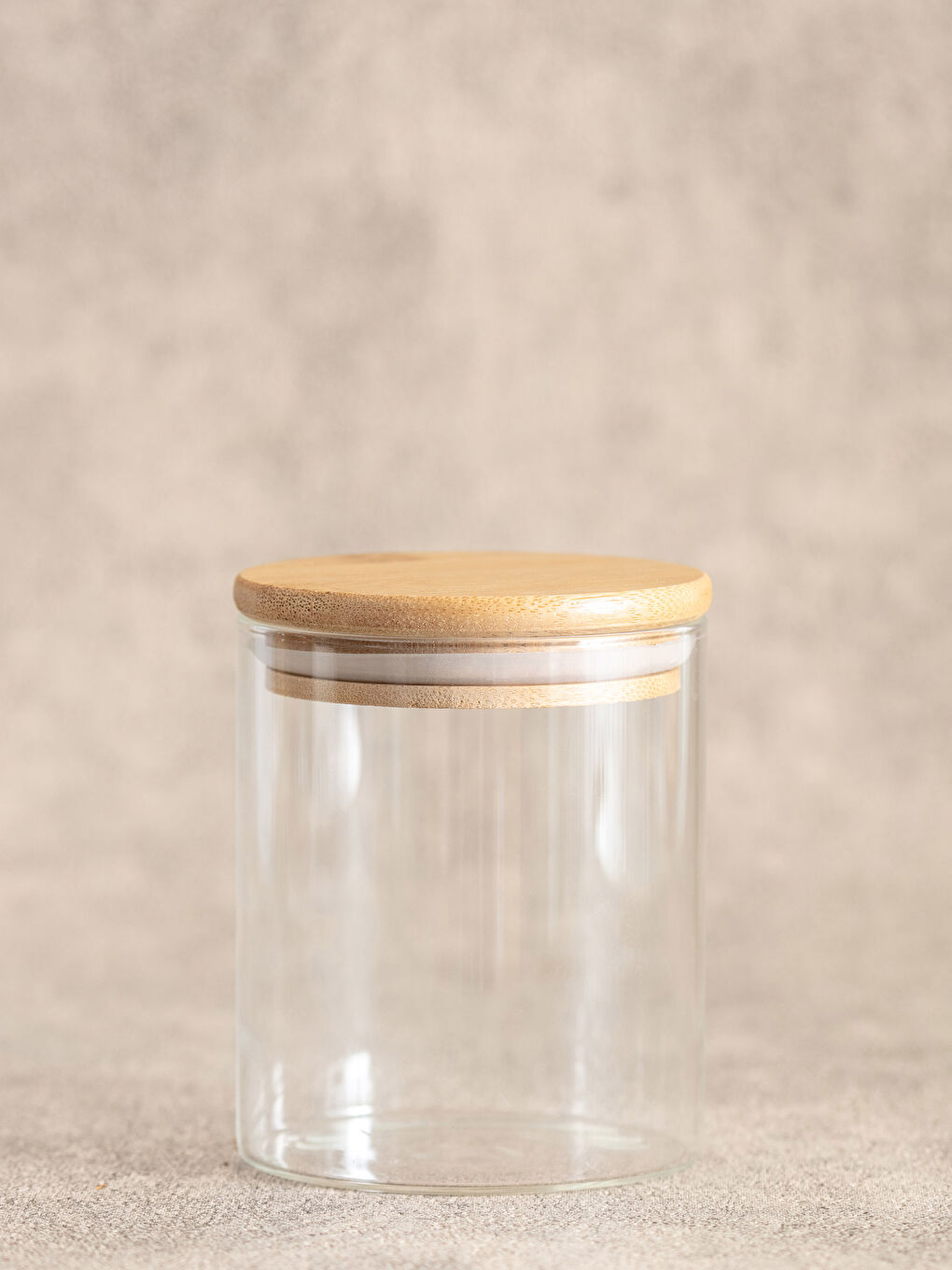 Renksiz Ahşap Kapaklı Cam Kavanoz 450 ml-2