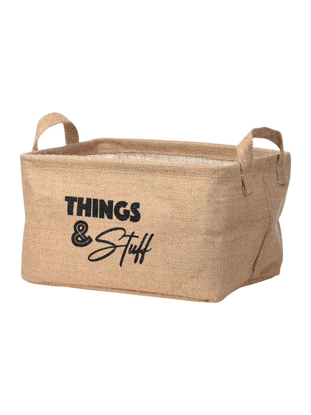 Siyah Slogan Baskılı Organizer Sepet 28x20x16 cm-3