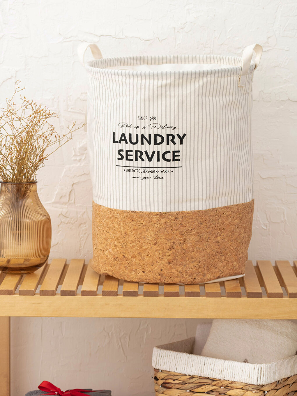 Slogan Printed Laundry Basket 30x40 Cm -S24265Z8-F9C