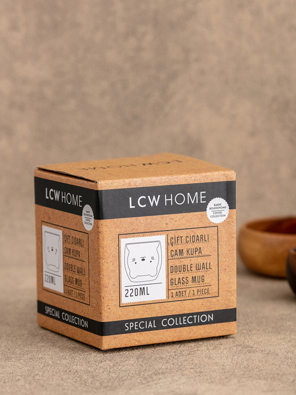 Renksiz Çift Cidarlı Cam Kupa Bardak 220 ml-2