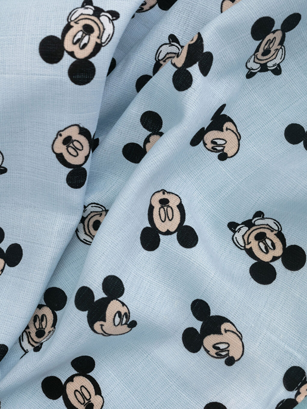 Mavi Mickey Mouse Baskılı Erkek Bebek Müslin Bez 90x100 cm-3