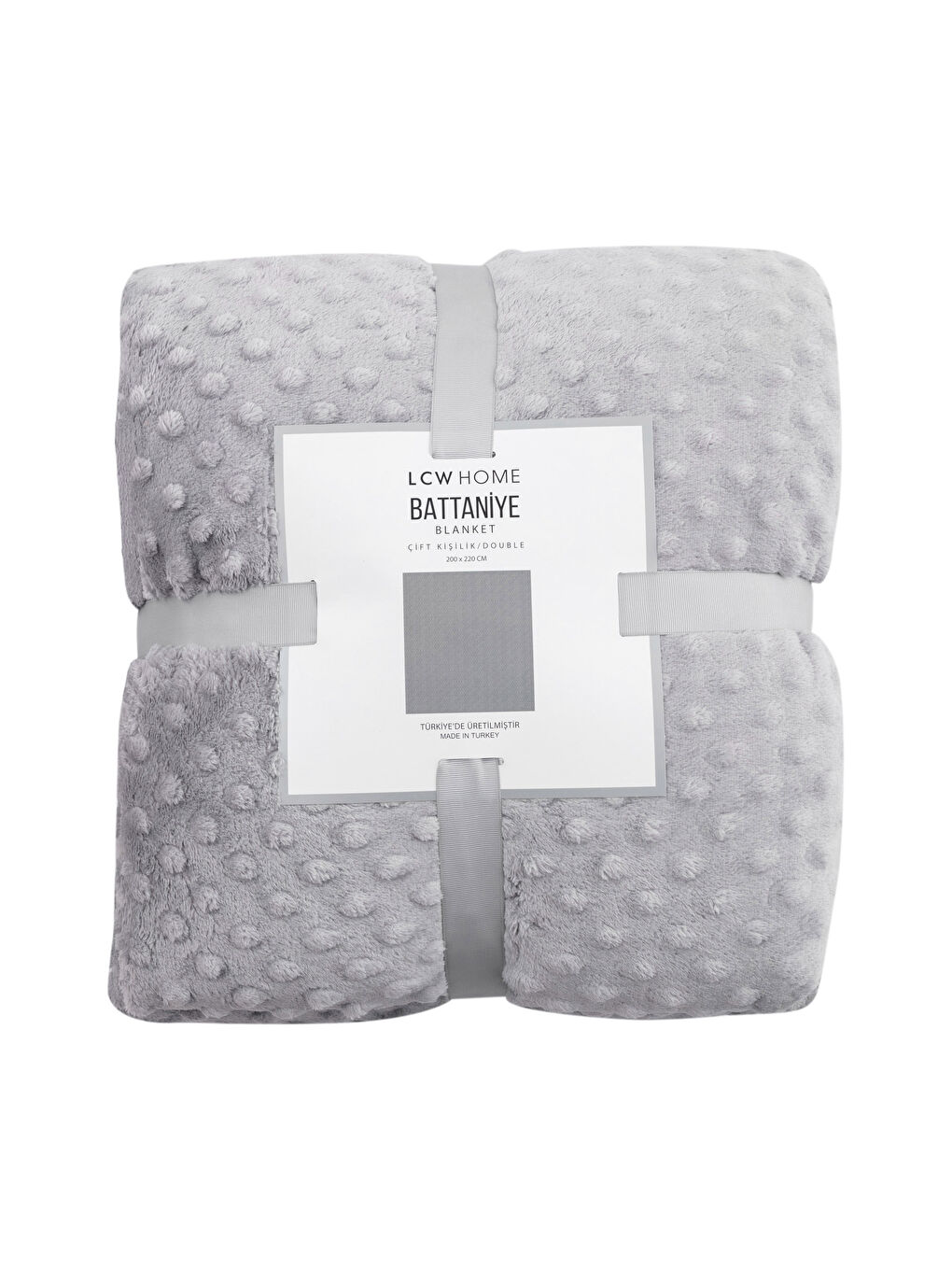 Gri Çift Kişilik Tomurcuk Yumuşak Dokulu Battaniye 200x220 cm-4