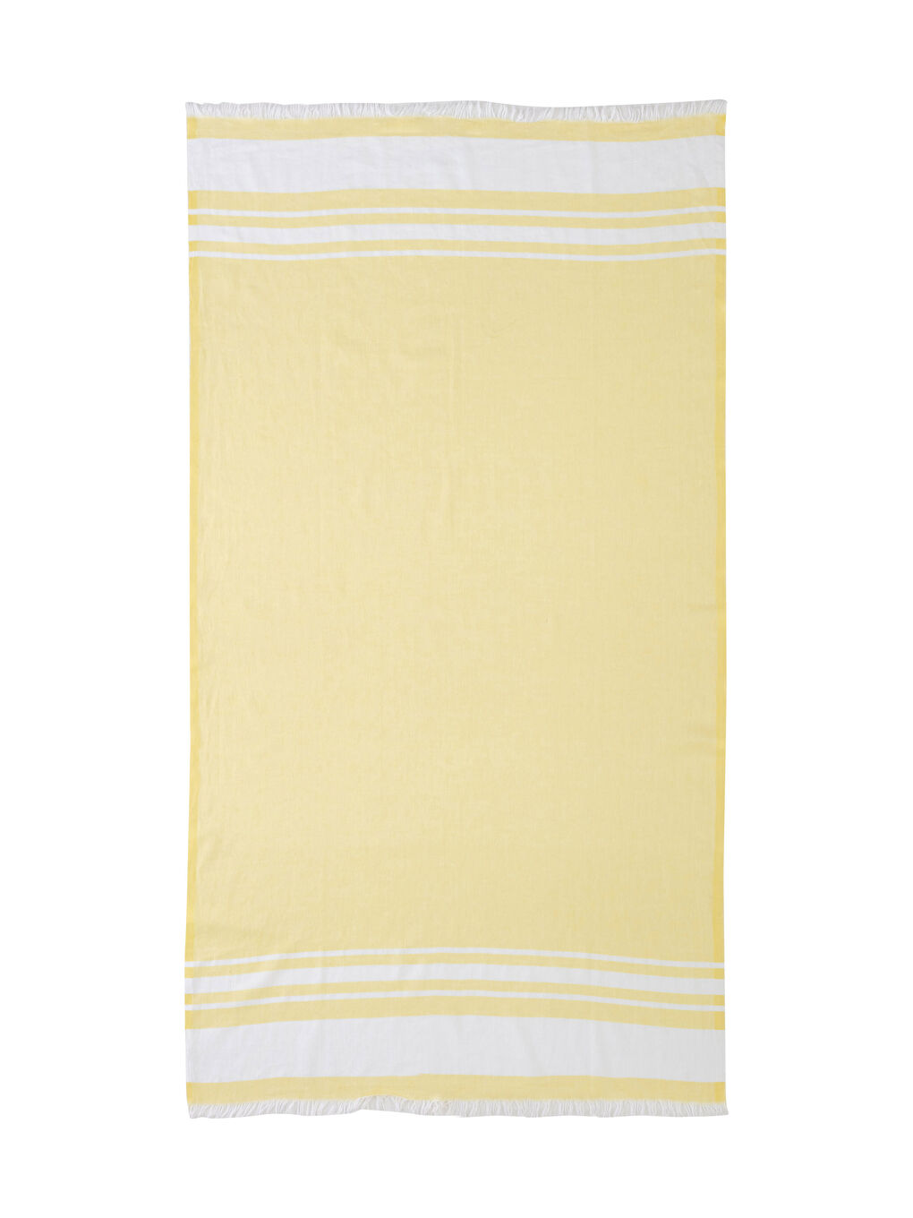 Sarı Desenli Püsküllü Peştamal Plaj Havlusu 90x150 cm-4