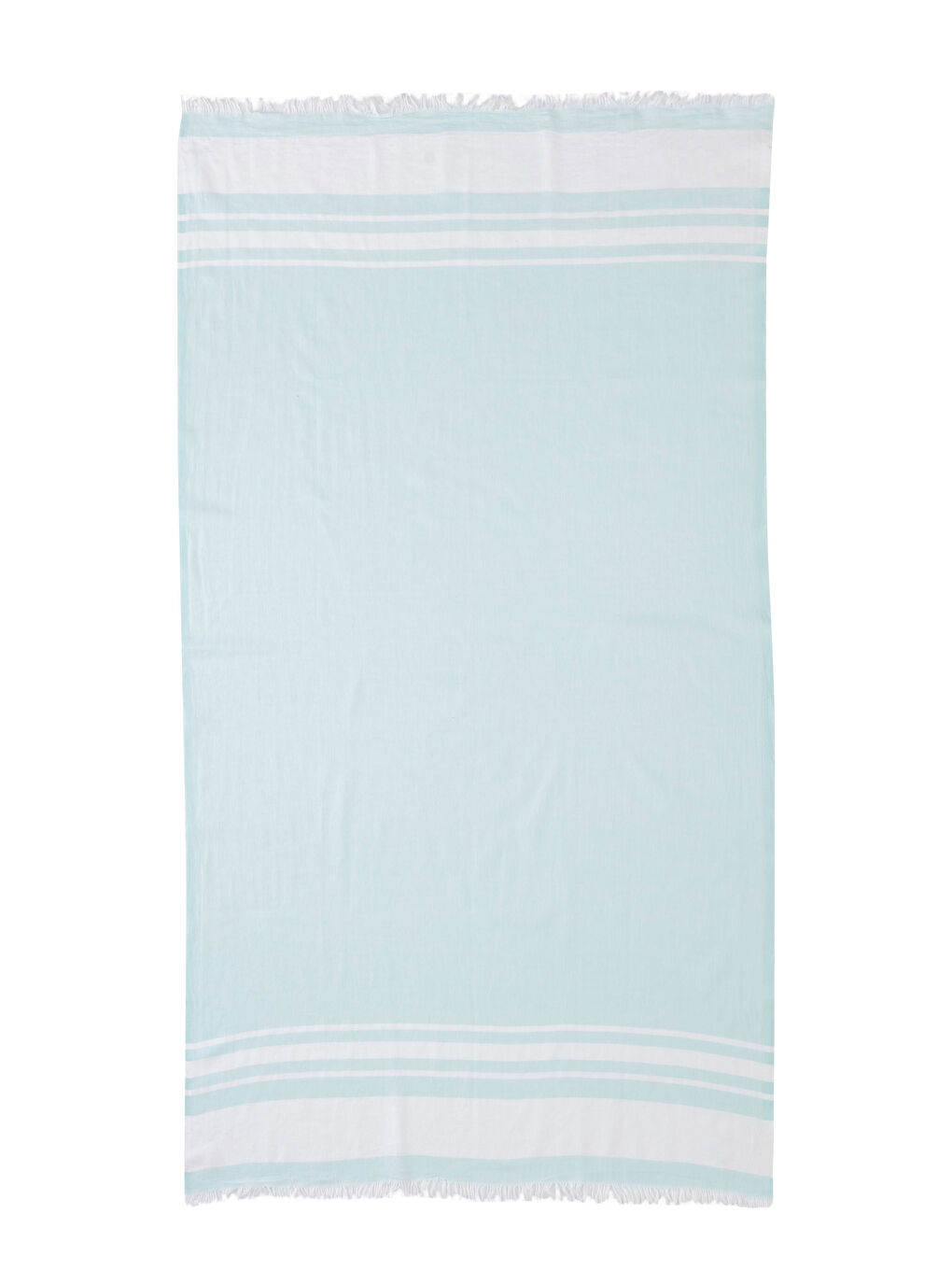 Yeşil Desenli Püsküllü Peştamal Plaj Havlusu 90x150 cm-4