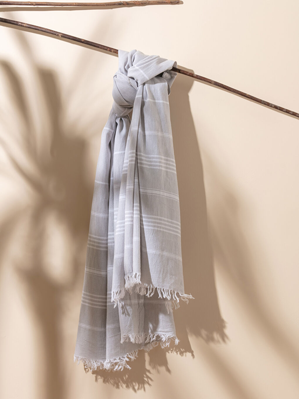 Striped Fringed Pestemal Towel 90x150 Cm -S27934Z8-RGC