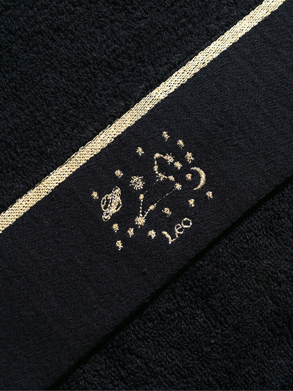 Serviette d'invité Lion Horoscope Broderie Détail Bouclé 30x50 Cm-2