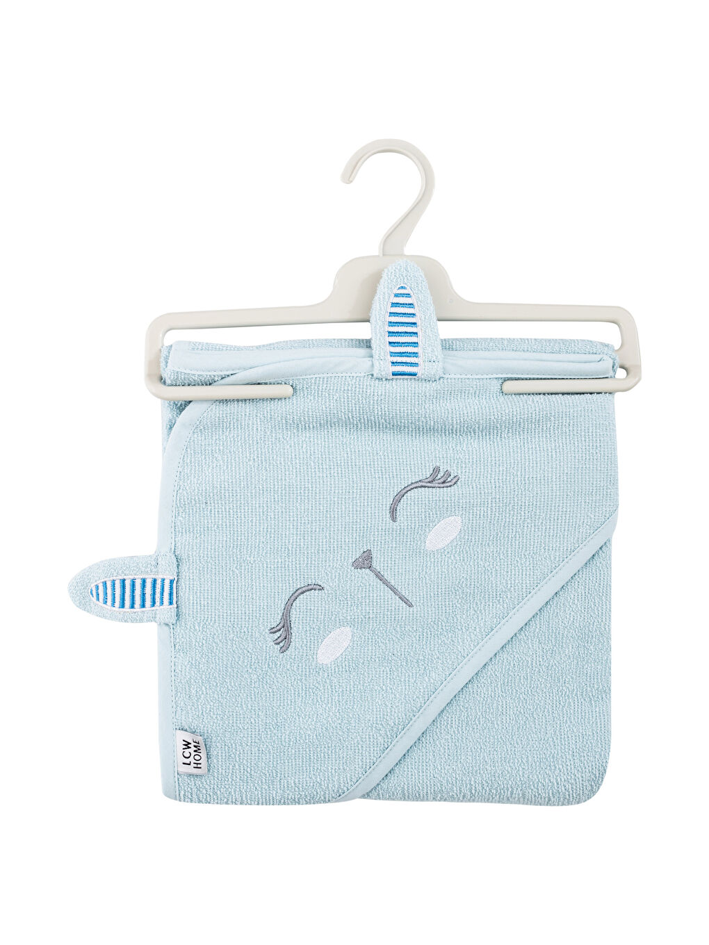 Embroidery Detailed Hooded Baby Boy Towel 75x75 Cm-3