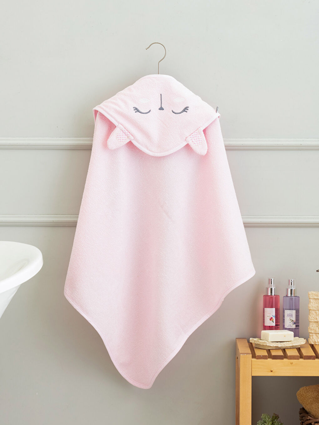 Prosop Înfășător pentru Fetițe Detaliat cu Broderie 75x75 Cm